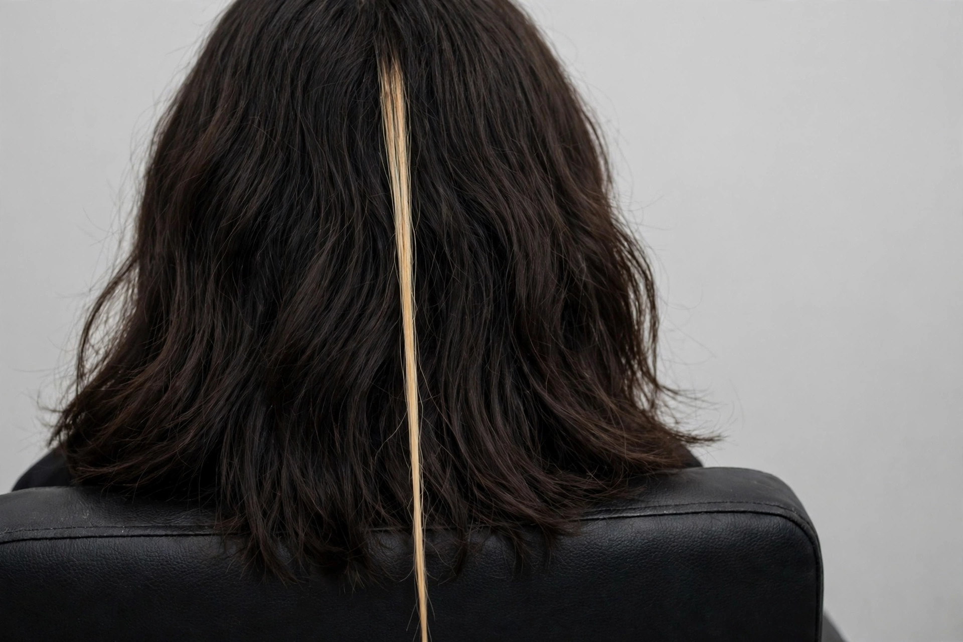 Cris performing a strand test during a color consultation at the CRIS HAIR private studio in Malden