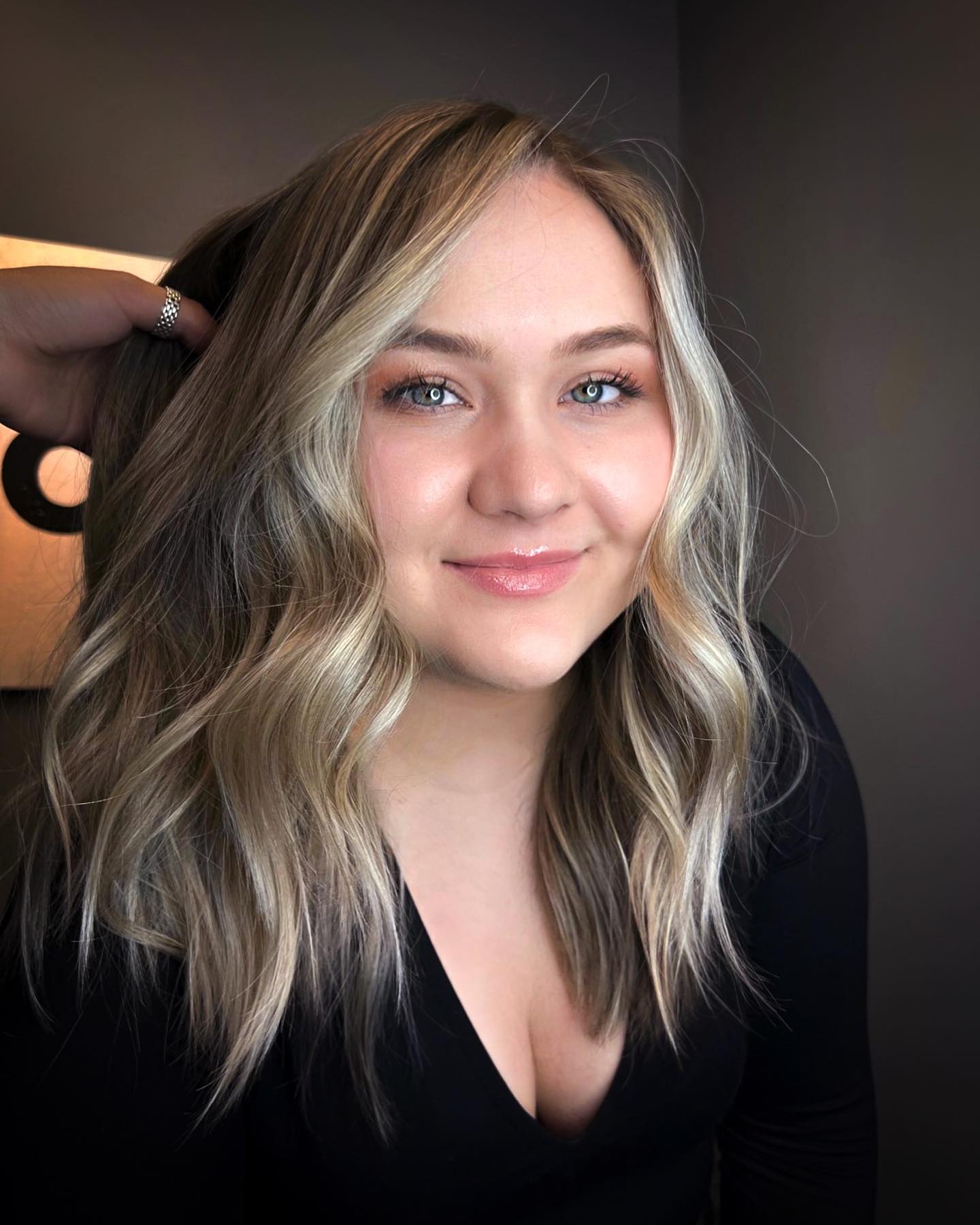 Blonde balayage on long hair