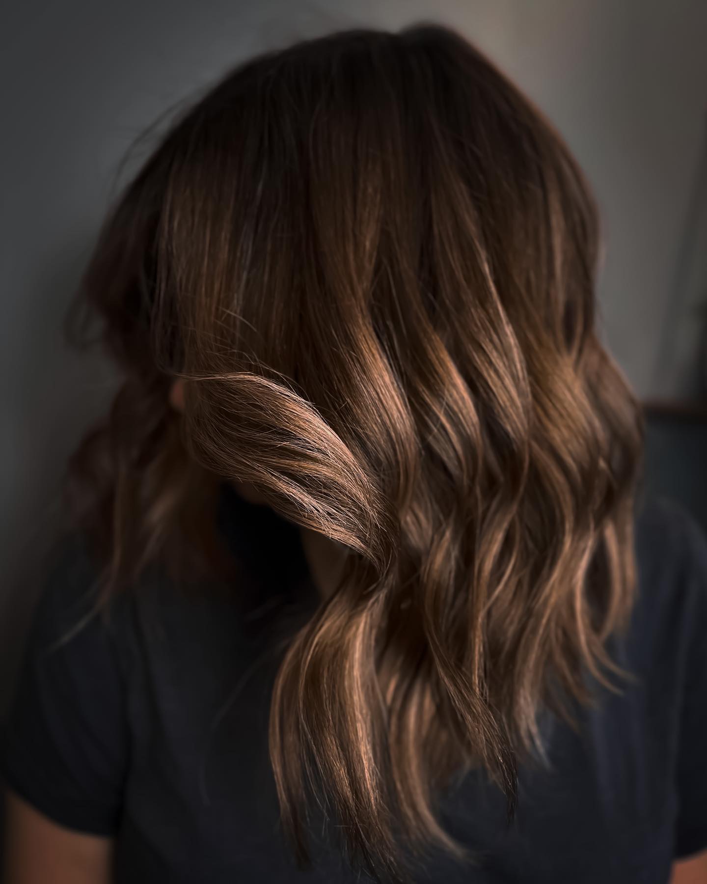 Light brunette balayage, back view